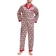 thumbnail image 2 of INSPIRAR CHIC Conjunto de Pijamas de 2 Piezas para Hombre, Camisón de Botones con Estampado, Patrón Casual, XL Rojo Gris, 2 of 6