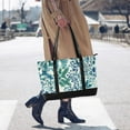 thumbnail image 4 of FORMRS Canvas Laptop Tote Bag for Women with 15.6" Computer Compartments Shoulder Handbag, Beautiful Leaves Pattern, 4 of 7