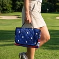 thumbnail image 3 of COEQINE Easy-Carry Golf Cart Seat Cover, Foldable Design with Handle for Storage, Universal Size Quilted Polyester, 4 Front Pockets, Machine Washable, Fashion American Flag, 3 of 8
