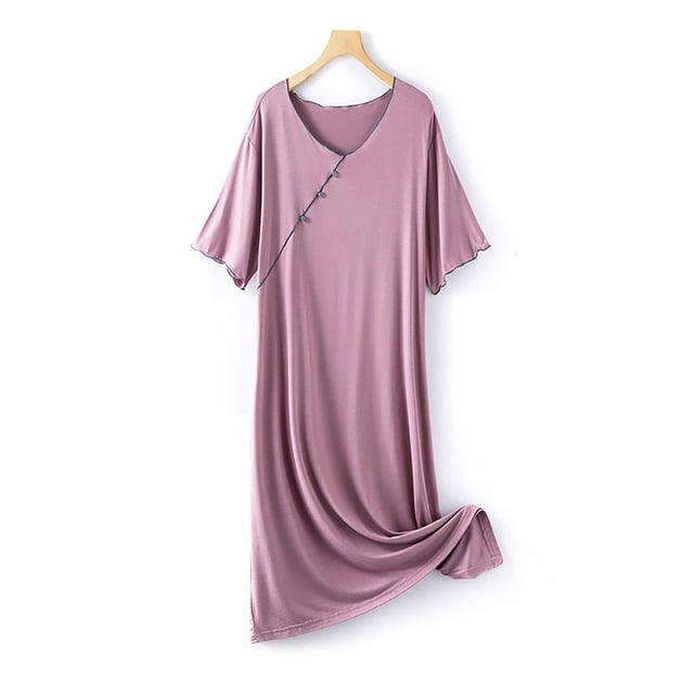 Camisón largo de color liso para mujer, con tirantes y almohadones en el pecho, copa fija integrada, vestido de pijama largo