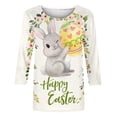 thumbnail image 4 of Brnmxoke Happy Easter Day Plus Size Womens 3/4 Sleeve Tshirts,Ladies Summer Fashion Easter Bunny Eggs Print T-Shirt Cute Graphic Round Neck Tees 2024 Basic Loose Tops, 4 of 4