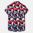 thumbnail image 4 of Hombres Casual Botones Playa Sin posicionamiento Estampado floral Turndown Camisa de manga corta Blusa Pompotops oipoqjl49589, 4 of 9