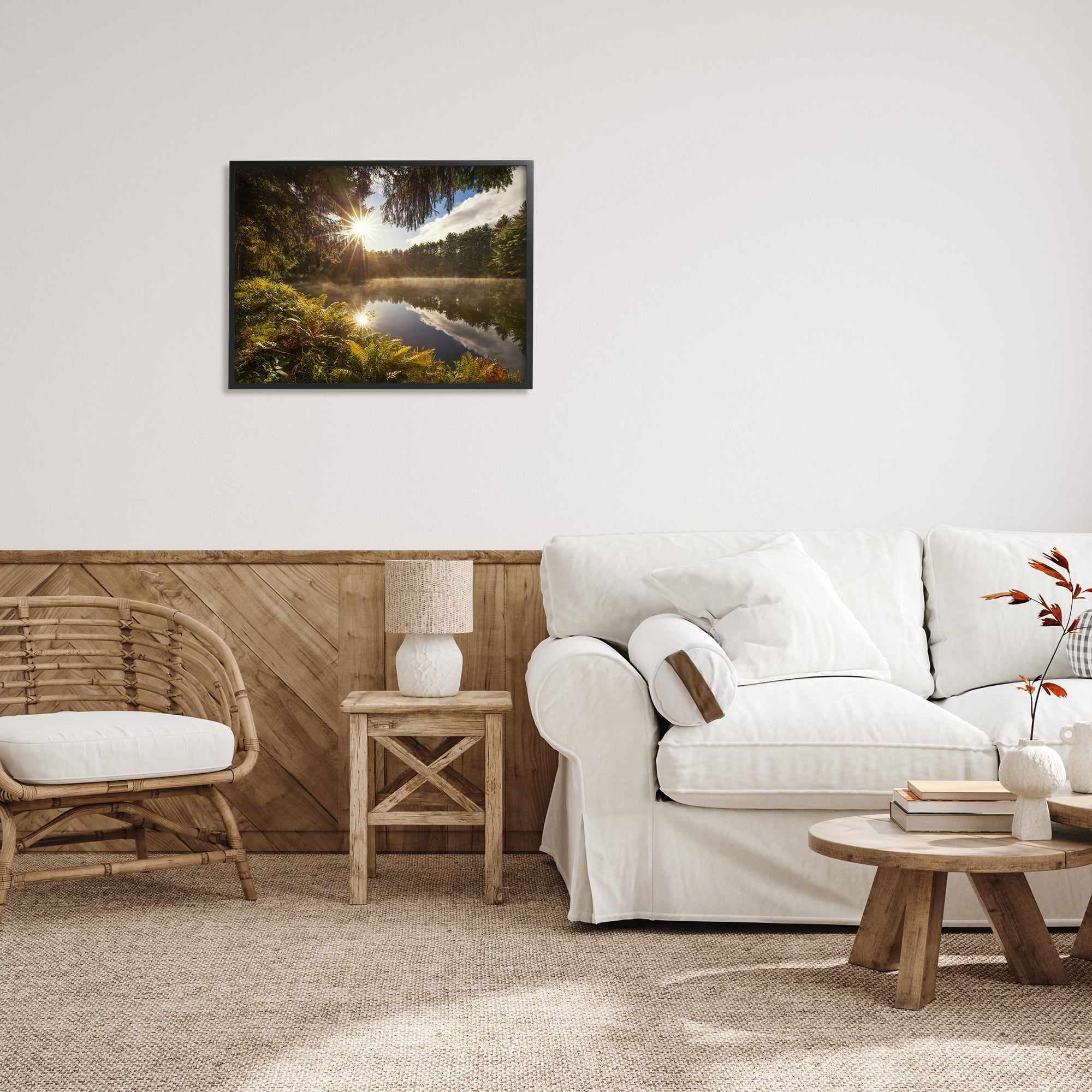 Stupell Industries Lake Nature Landscape Nature Photography Black Framed Art Print Wall Art, 30 x 24
