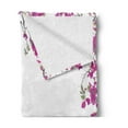 thumbnail image 2 of Flower Soft Flannel Fleece Throw Blanket, Vintage Frame with Ivy Floral Design with Leaves Buds and Branches Retro Print, Cozy Plush for Indoor and Outdoor Use, 60" x 80", Multicolor, by Ambesonne, 2 of 5
