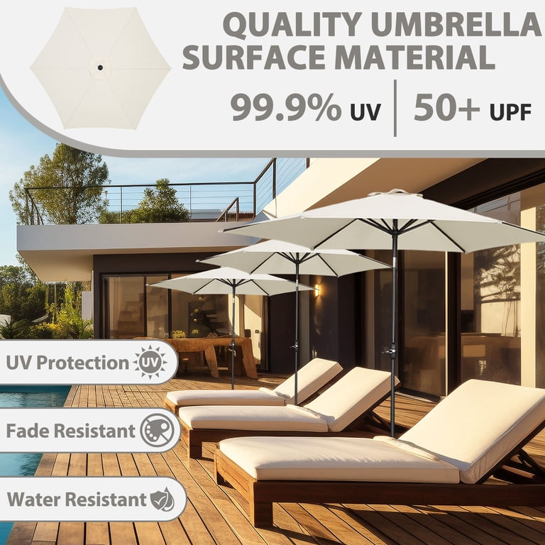Autlaycil 9ft Patio Umbrella, Off-White Market photo 3
