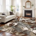 thumbnail image 2 of Brown Beige Abstract Art Area Rugs 5'x7', Washable Small Throw Rugs for Laundry Room Playroom, Farmhouse Color Shabby Indoor Outdoor Rug Non-Slip Low Pile Carpet Runner Reversible Floor Mats, 2 of 8