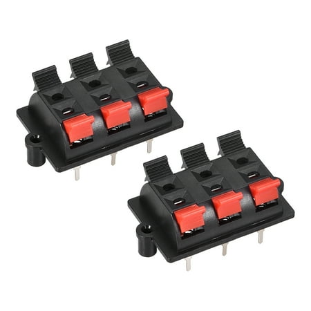 Uxcell 2-Way Spring Speaker Terminal Clips - 10Pcs Push Release Connector Blocks