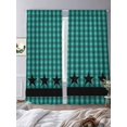 thumbnail image 3 of Checkered Stars Sheer Curtains for Living Room Bedroom, Light-filtering Sheer Curtain, Retro Green Black Plaid Art Rod Pocket Voile Window Treatment Drapes, 52’’Wx96’’L, 2 Panels Set, 3 of 7