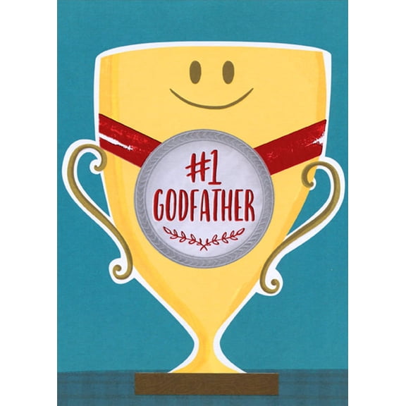 Designer Greetings Number 1 Godfather Trophy Juvenile / Kids Father's Day Card