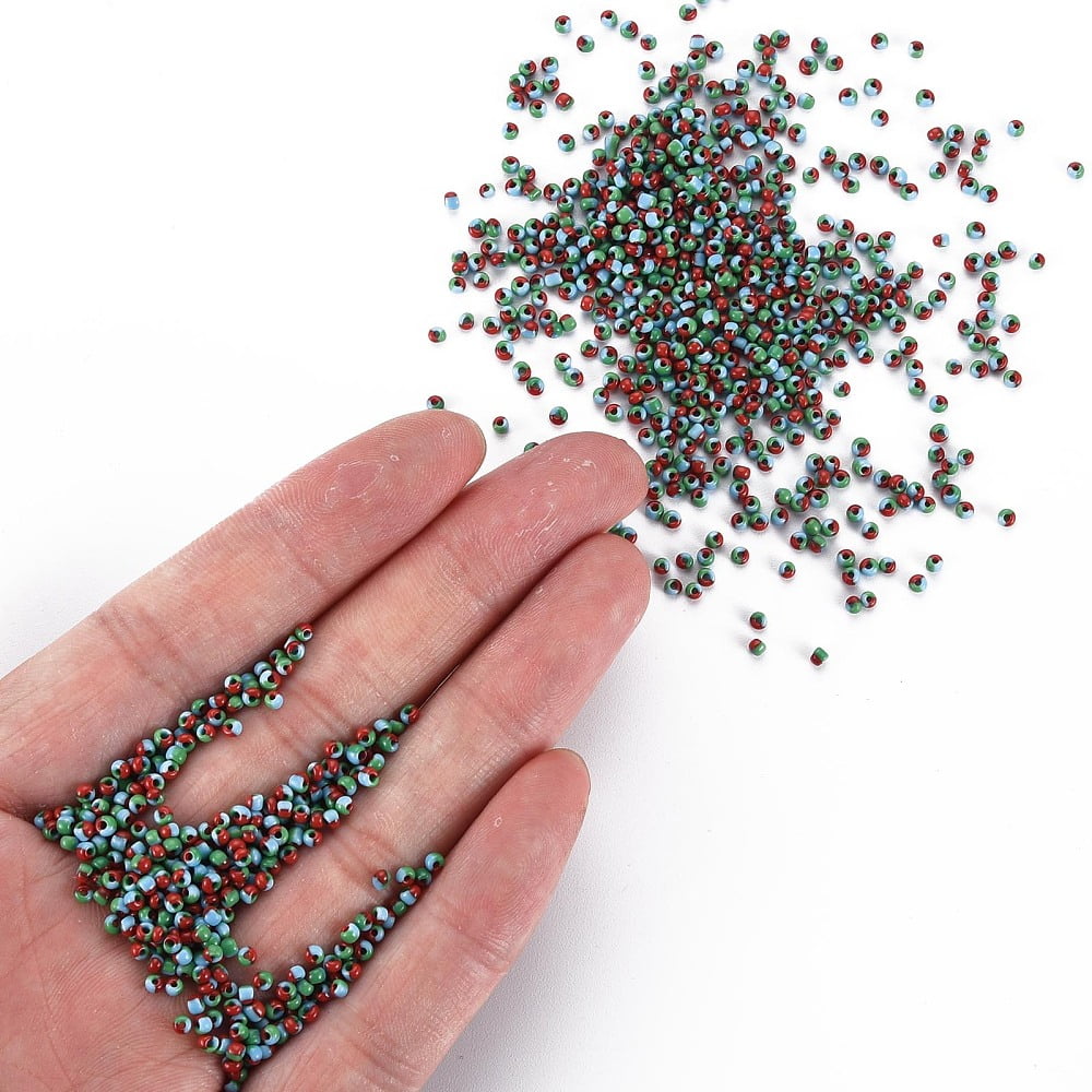 12/0 Glass Seed Beads Opaque Colours Seep Light Sky Blue 2mm hole: 0.8mm