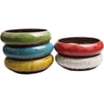 thumbnail image 5 of Ceramic Succulent Pots: 7.3 inch Large Shallow Planter, Bonsai Pots Succulent Planters with Drainage Hole, Round Glazed Garden Decorative Cactus Flower Plant Container Bowl (Red), 5 of 10