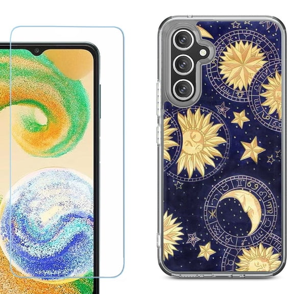 Phone Case for Samsung Galaxy A17 5G, with Screen Protector, by OneToughShield - Moon Sun Star