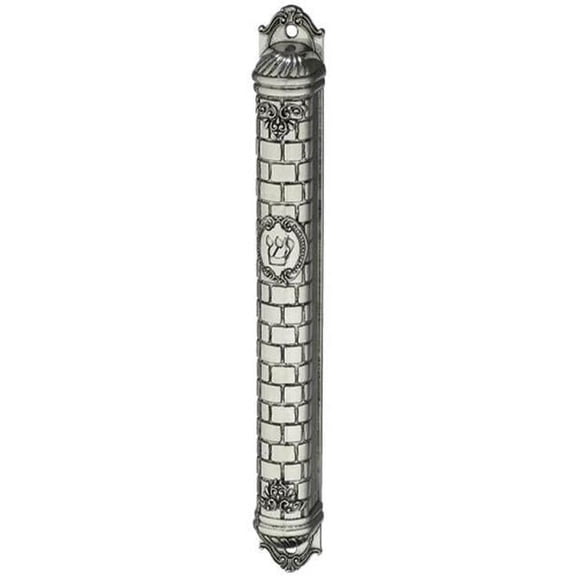 Art Judaica 24058 15 cm Metal Mezuzah Cover with Kotel Ornaments