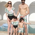 thumbnail image 2 of HAWEE Family Matching Swimwear One Piece Bathing Suit Floral Printed Ruffles Mommy and Me Bikini Beachwear, 2 of 7