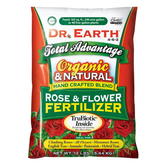 Dr. Earth Organic & Natural Total Advantage Rose & Flower Plant Food, 4-6-2 Fertilizer, 12 lb.