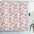 thumbnail image 1 of Floral Shower Curtain, Alluring Tulips Leaves Greenery Garden Art English Growth Ecology Freshness, Fabric Bathroom Set with Hooks, 69W X 70L Inches, Multicolor, by Ambesonne, 1 of 3