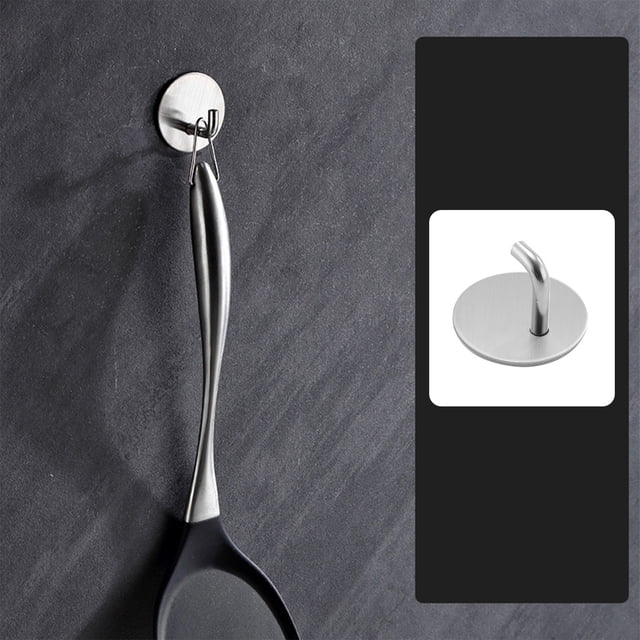 QTOCIO Crochet Mural de Cuisine Simple Crochet Rond en Acier Inoxydable 304 Crochet Mural pour Salle de Bain Adapté pour Cuisine Salle de Bain Entrée Chambre