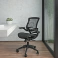 thumbnail image 3 of Flash Furniture Warfield Mid-Back Transparent Black Mesh Executive Swivel Office Chair with Black Frame and Flip-Up Arms, 3 of 15