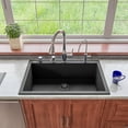 thumbnail image 3 of ALFI brand AB3322DI-BLA Black 33" Single Bowl Drop In Granite Composite Kitchen Sink, 3 of 12