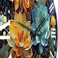 thumbnail image 3 of Designart "Green Blue Succulent Charm I" Floral Oversized Wall Clock, 3 of 5