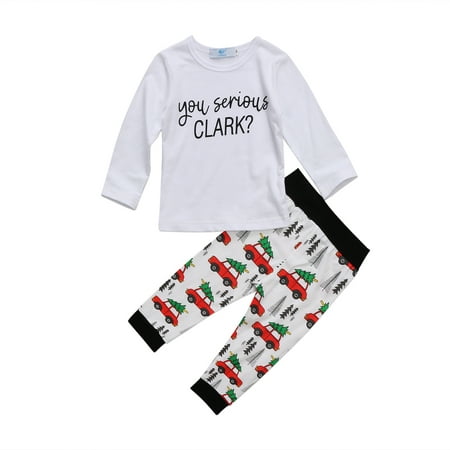 2Pcs Xmas Toddler Kid Baby Boy Girl Tops+Leggings Pants Outfit Christmas Clothes