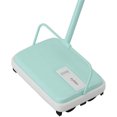 thumbnail image 1 of Eyliden Carpet Floor Sweeper Hand Push Automatic Compact Broom 4 Corner Edge Brushes Mint&White, 1 of 7