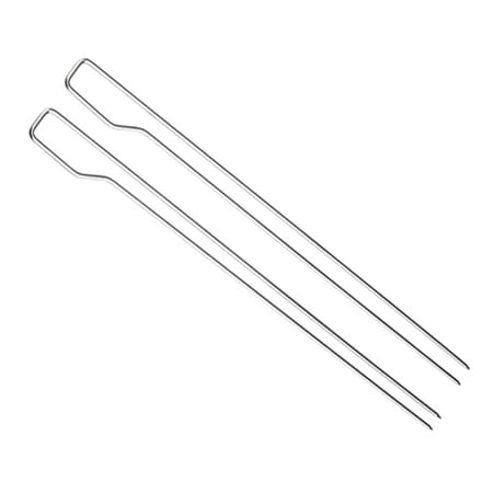 

HOMEMAXS 2pcs Stainless Steel Barbecue Stick Double Fork Portable Barbecue Needles Barbecue Skewer for Camping Picnic Home Restaurant Use (Silve)