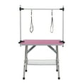 thumbnail image 3 of ZephyPaws 36in Pet Grooming Table for Small Dogs,Adjustable Height,Foldable,Anti-Slip Surface,with Arms,Nooses,Mesh Tray,Pink, 3 of 12