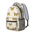 thumbnail image 2 of Butterfly and Leaf Yellow Pattern Backpack for School, Cute School Bag with Adjustable Shoulder Straps and Padded Back, 15.3"x11"x6.7", 2 of 5