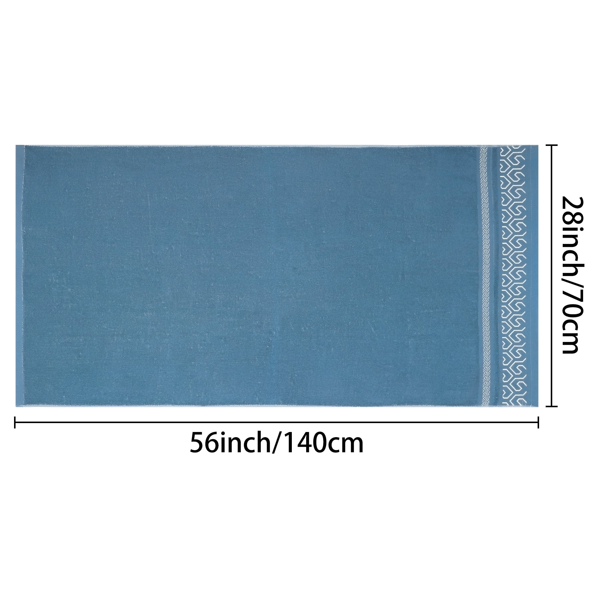 Unique Bargains Cotton Bath Towels Set of 2 Soft Quick Dry Durable Bathroom Towels Blue 28" x 56"