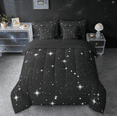 thumbnail image 3 of jejeloiu Galaxy Starry Sky Twin Bedding Sets 7-Piece,Shining Stars Bedding Comforter Set,White Black Sheet Sets For Children,Microfiber Bedroom Decor Reversible, 3 of 9
