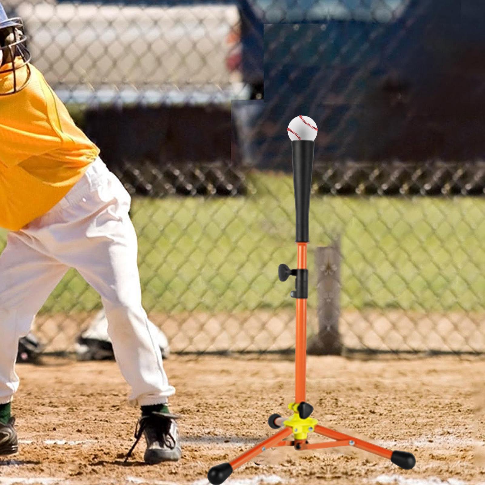 Dualoai Baseball Batting Tee with Carry Bag, Adjustable, Convenient, Portable, Foldable, Orange