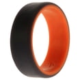 thumbnail image 1 of Anillo de boda de silicona de 2 capas biselado de 8 mm - Naranja-gris por ROQ para hombres - Anillo de 11 mm, 1 of 1