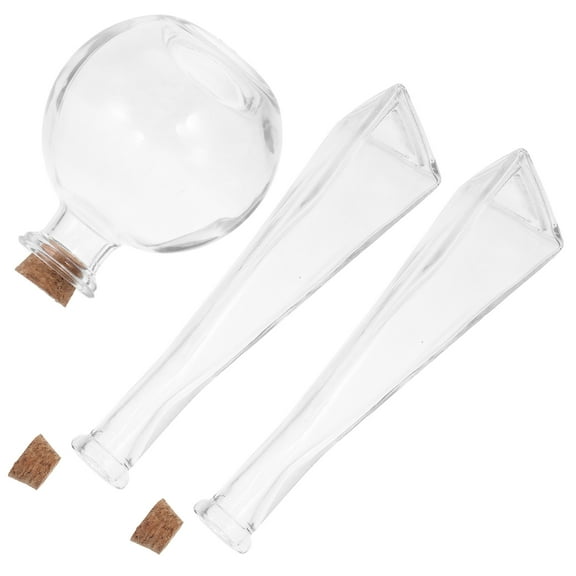 Masteelf 3pcs Small Glass Bottle With Cork Stopper Decorative Glass Bottles With Cork Lid Mini Message Wish Bottle Honeymoon Sand Keepsake Jar For Diy Crafts Wedding Decoration Party Supplies