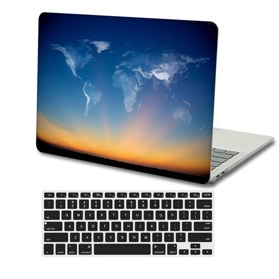 KSK KAISHEK Only for MacBook Pro 15" Case 2016 2017 2018 2019 Rel. Model A1707&A1990, Plastic Hard Protective Shell Case Cover + Black Keyboard Cover, World Map 55