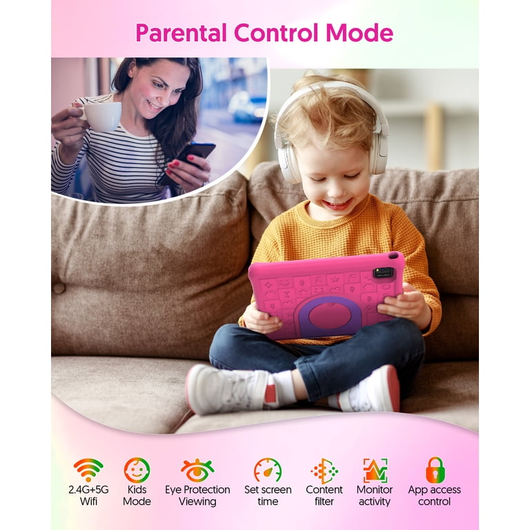 FITIFUN 10.1 inch Kids Tablet Android 15, 3GB RAM 64GB ROM 1TB