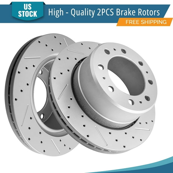 YXPCARS 2PCS Rear Brake Rotors(120.67073), Drilled & Slotted Disc Rotors Kit for Dodge Ram 2500 Ram 3500 Ram 2500 3500 3500