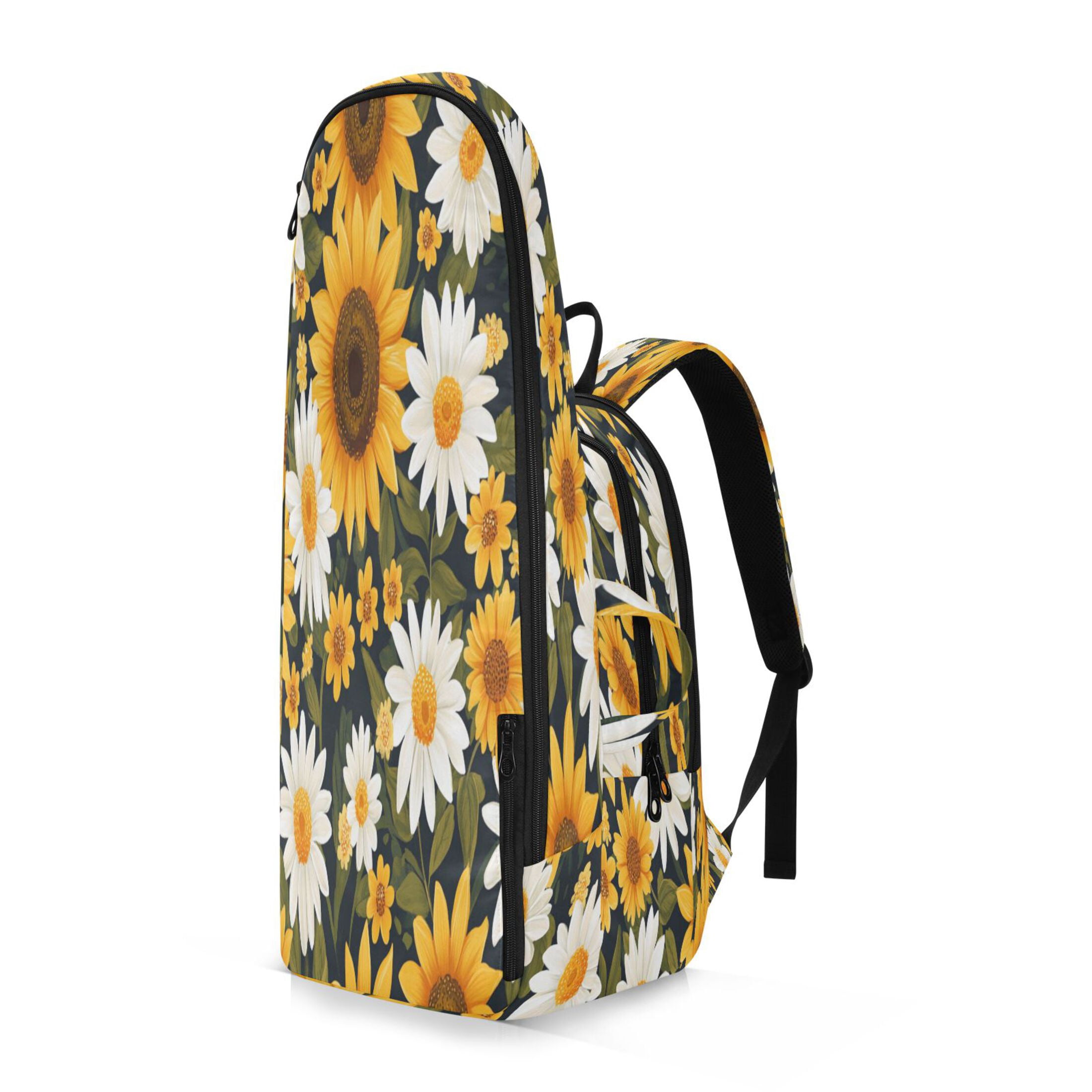 2 Racquet Holder Tennis Backpack Tennis Racket Covers Gym Bags Daisy Sunflowers