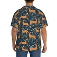 thumbnail image 5 of Xecao offers the Reindeer for Men's Casual Short-sleeved Shirt, a button-up collared shirt with a pocket, perfect for beach vacations and yacht travel in the Small size., 5 of 7