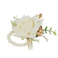 thumbnail image 6 of Efavormart 2 Pack White Silk Rose Wrist Corsage With Pearls, 4" Flower Bracelet Wedding Accessories, 6 of 10