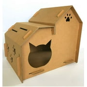 Seny Cardboard Cat House Cat Pattern W22 x D17 x H20