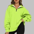 thumbnail image 2 of JURANMO Lightweight Sweatshirts for Women Half Zip Stand Collar Sweat Shirts Casual Loose Long Sleeve Tops Solid Color Oversize Hoodless Pullover Shirts Deals of the Day T-Mint Green#Stand Collar Fall Tops XXL, 2 of 6
