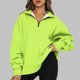 thumbnail image 1 of ICHUANYI Clearance Fashion Women Casual Pure Colour Lapel Neck Long Sleeve Loose T-Shirt Blouse Pullover Tops(Mint Green, XXL) ICHUANYI WER2023081100394, 1 of 6