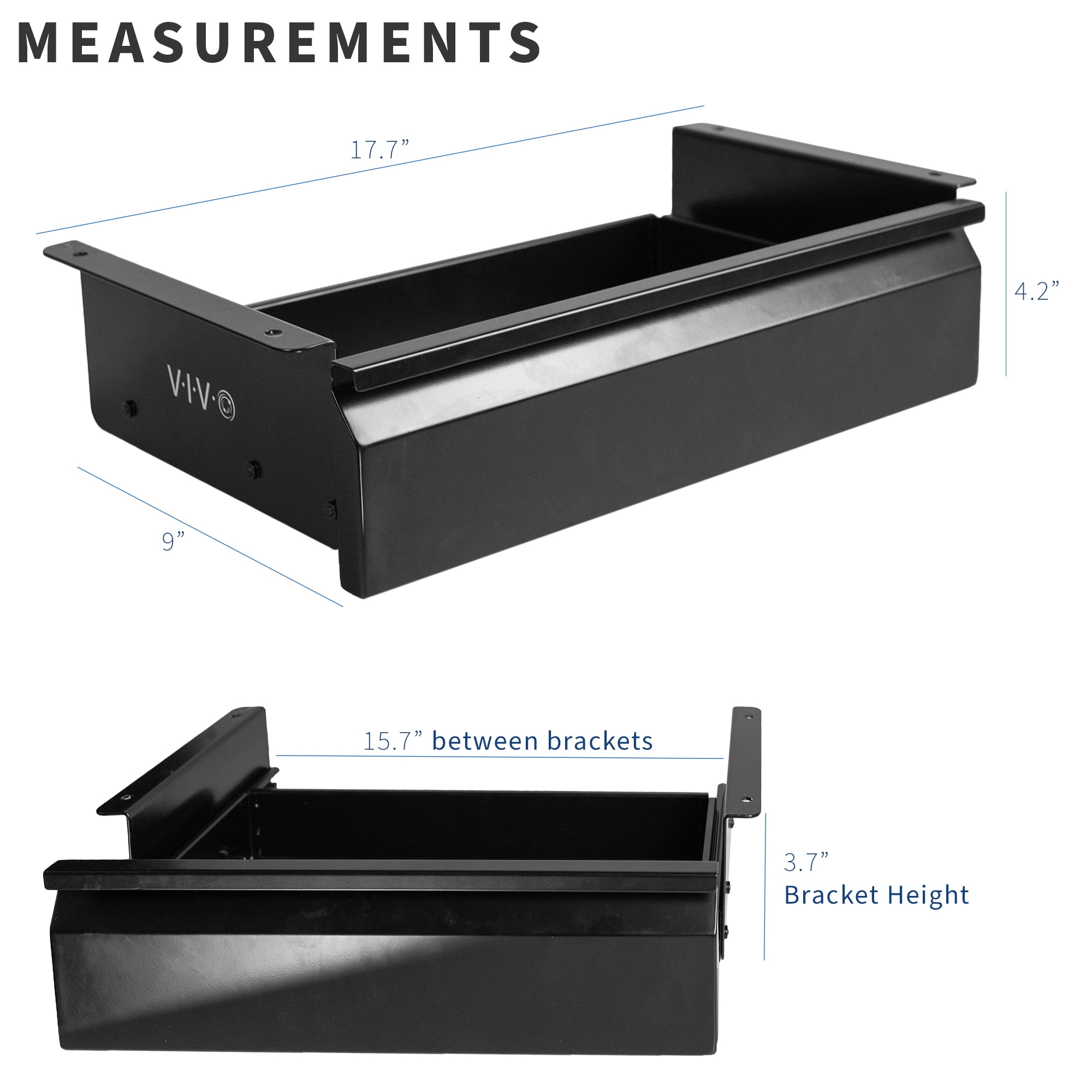 VIVO Black Space Saving 16" Pull Out Under Desk Storage Drawer without Shell