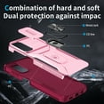 thumbnail image 4 of Heavy Duty Case for Samsung Galaxy A16 5G/4G, Military Grade Dual Layer Hybrid Rubber Bumper with Sliding Camera Cover, Built-in 360 Degree Swivel Stand Car Magnetic for Galaxy A16 5G/4G - Pink, 4 of 8