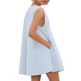 thumbnail image 3 of Taylonsss Womens Sleeveless V Neck A Line Dress with Pockets Casual Loose Fit Pleated Flowy Comfortable Summer Spring Beach Vacation Outfit Easy Wear Daily Use, 3 of 8