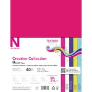 Neenah Creative Collection Textured Paper, Letter Size (8 1/2" x 11"), Pack Of 40 Sheets, 80 Lb, Assorted Bright Colors