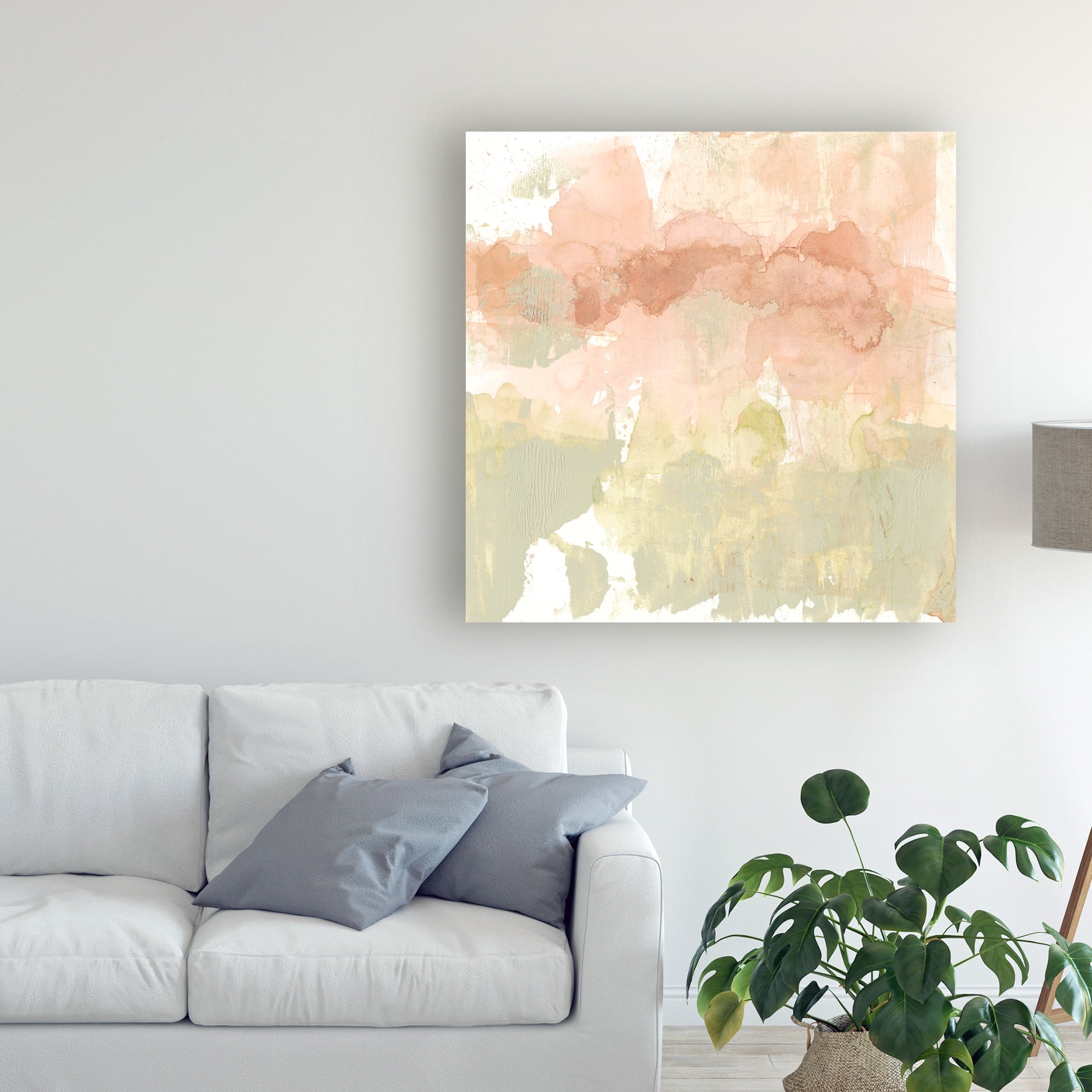 Trademark Fine Art 'Dusty Blush And Olive I' Canvas Art by Jennifer Goldberger