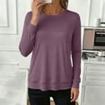 thumbnail image 2 of Under 10 dollars! Womens Long Sleeve Shirts Casual Tops Elegant Basic Tees 2025 Fall Clothes Trendy Solid Color Pullover Shirt, 2 of 6