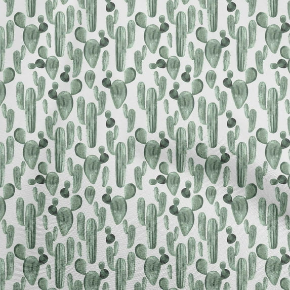 oneOone Silk Tabby Green Fabric Cactus Craft Projects Decor Fabric Printed By The Yard 42 Inch Wide